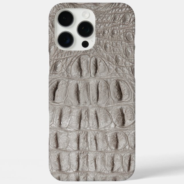 Moderne Taupe Croc Leather Textur iPhone 16 Pro Max Hülle (Rückseite)