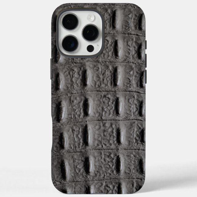 Moderne Taupe Croc Leather Textur iPhone 16 Pro Max Hülle (Rückseite)