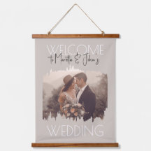 Moderne Taupe hinzufügen Ihr Foto Hochzeit Willkom