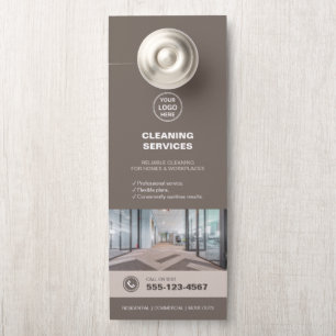 Moderne Taupe-Reinigungsdienstleistungen QR-Türhän Türanhänger