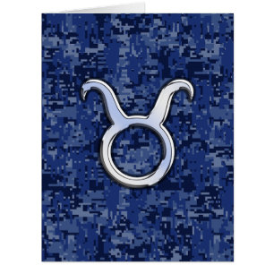 Moderne Taurus Zodiac signieren blaue blaue Camouf