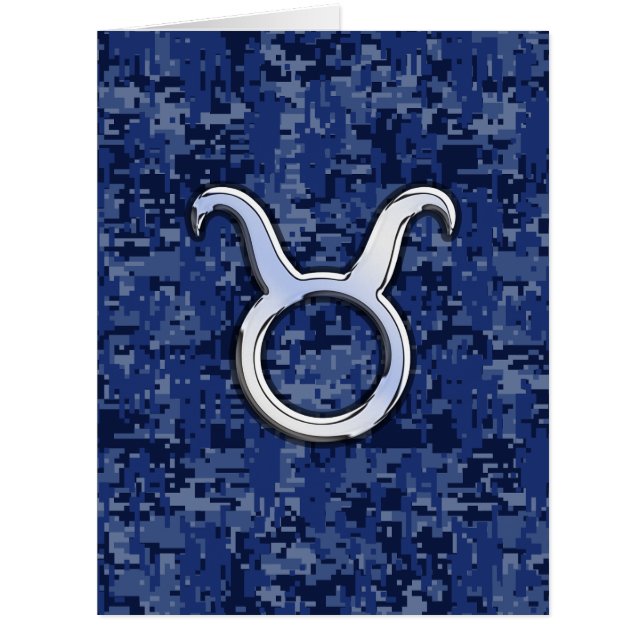 Moderne Taurus Zodiac signieren blaue blaue Camouf (Vorderseite)