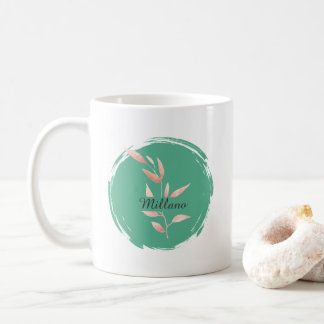 Moderne Teal-Blatt-Dekorative Wurfdecke  Kaffeetasse