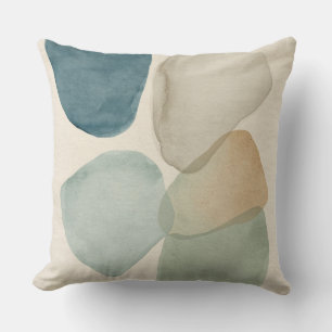 Moderne Teal Blau Sage Grün Abstrakter Farbbblock Kissen