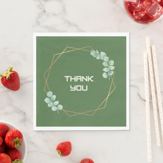 Moderne Teal-Botanik-Hochzeits-Danke-Papier-Servie Serviette