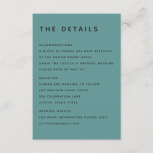 MODERNE TEAL-EDITORIAL-ALLCAPS-UMSCHLAGKARTE BEGLEITKARTE