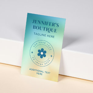 Moderne Teal-Gelb-Verlauf-Logo Visitenkarte