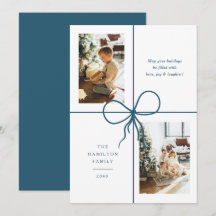 Moderne Teal-Schleifen-Bow-Wrap 2 Foto Weihnachten