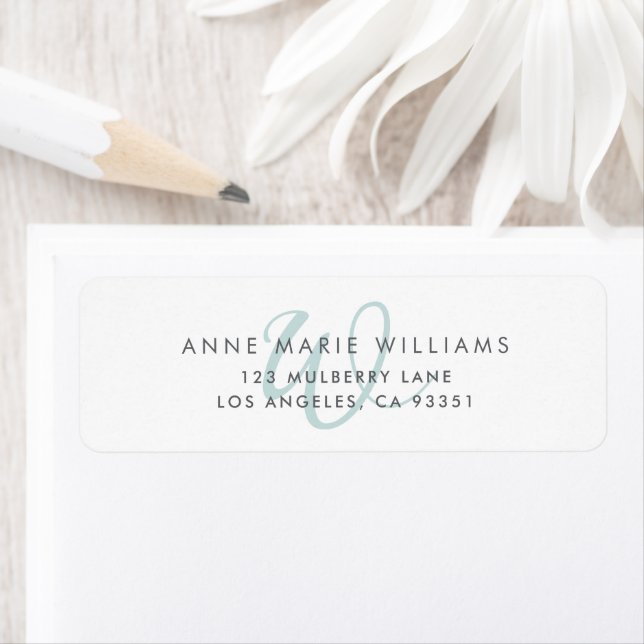 Moderne Teal-Schrift-Monogramm (Insitu)
