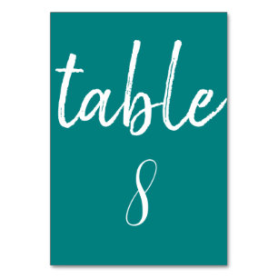 Moderne Teal-Typografie Minimale Hochzeit Tischnummer