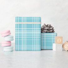 Moderne Teal Weiße Saubere Gitter Aqua Karomuster