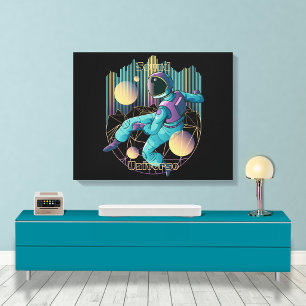 Moderne Techno-Astronauten-Illustration Leinwanddruck