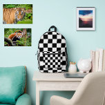 Moderne Teenager-Skandinavier-Schachtel Schwarz-we Bedruckter Rucksack<br><div class="desc">Neue moderne grafische Muster schwarz-weiß kariert Muster für minimalistische Teenager.</div>