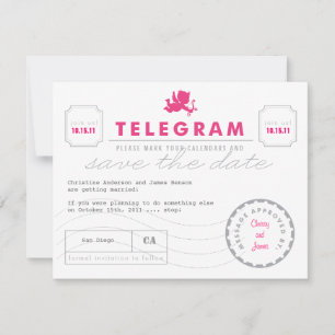 Moderne Telegrammkarte Save the Date