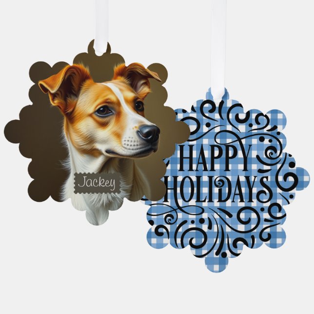 Moderne Template Begleiter Liebhaber Blue kariert  Ornament Karte (Vorderseite/Rückseite)