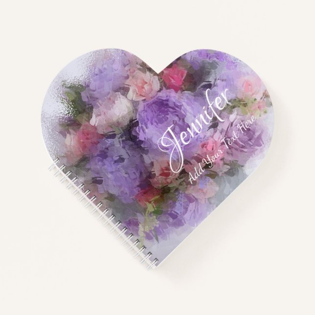 Moderne Template Blume Rose Elegantes Ölgemälde Notizbuch (Vorderseite)