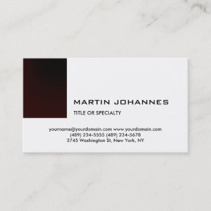 Moderne tendance Plaine simple Carte de visite