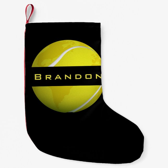 Moderne Tennis World Design Spieler Coach Kinder N Kleiner Weihnachtsstrumpf (Vorderseite)