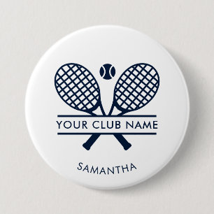 Moderne Tennisspieler-Name Country Club Benutzerde Button