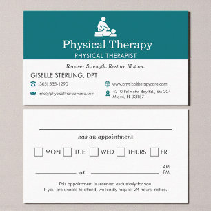 Moderne Terminvereinbarung in einer Physiotherapie Terminkarte