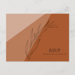Moderne Terra Cotta Wedding RSVP Einladungspostkarte