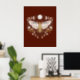Moderne Terracotta Abstrakt Moth Illustration Poster (Home Office)