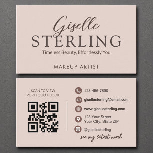 Moderne Terracotta Boho Script Eleganter QR Code Visitenkarte