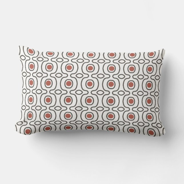 Moderne Terracotta Einfache Muster Geometrie Lendenkissen (Vorderseite)
