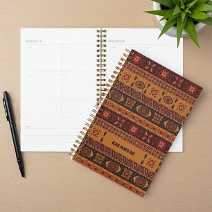 Moderne Terracotta Ethnisches Tribal Ziermuster Planer