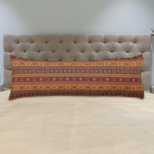 Moderne Terracotta Ethnisches Tribal Ziermuster Seitenschläferkissen
