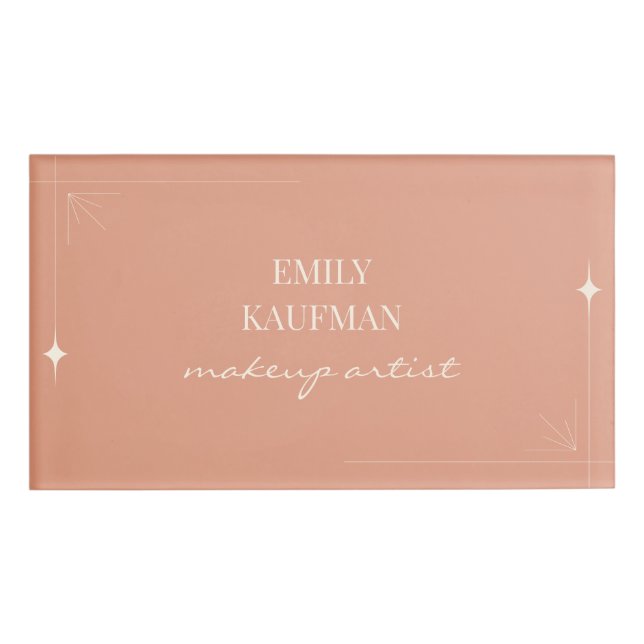 Moderne Terracotta Gradient Makeup Artist Business Namenschild (Vorderseite)
