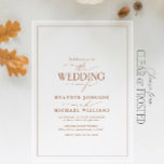 Moderne Terracotta-Kalligrafie Hochzeit Acryleinladungen<br><div class="desc">Diese Einladung verströmt einen mühelosen, modernen Charme, ideal für Paare, die die schlichte Schönheit der Kalligraphie mit einer kühlen, aber weichen Farbpalette schätzen. Die in Terrakottönen gehaltene Kalligraphie spiegelt anmutig das Wesen zeitloser Romantik wider und bietet eine raffinierte Einladung, die zeitgemäß und elegant zugleich ist. Dieses Design ist jetzt in...</div>