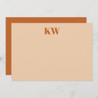 Moderne Terracotta Monogram Initials Personalisier