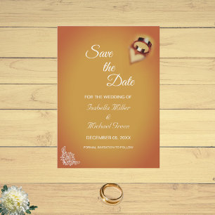 Moderne Terracotta Romantische Hochzeit retten Karte