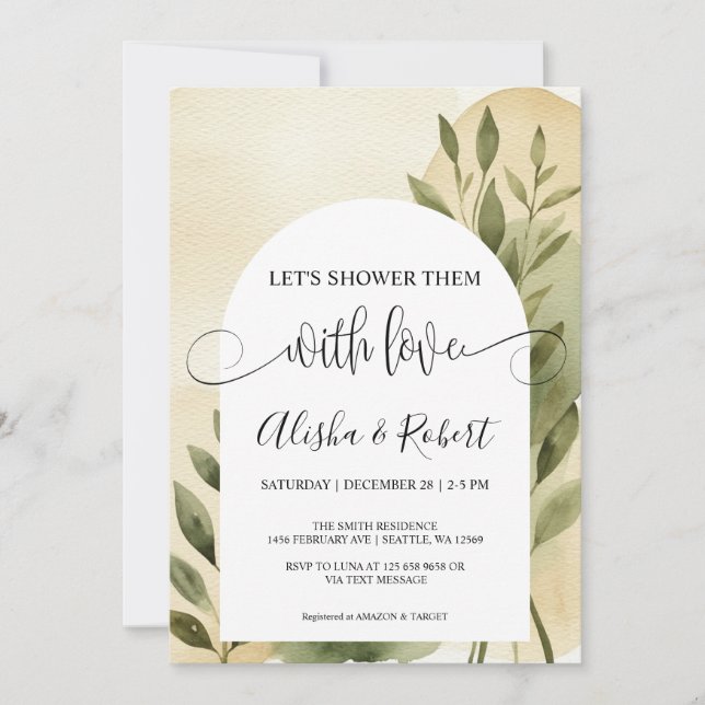 Moderne Terracotta & Sage Couples Dusche Einladung (Vorderseite)