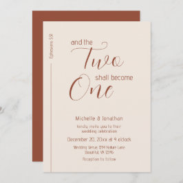 Moderne Terracotta Script Christlich Bible Wedding Einladung