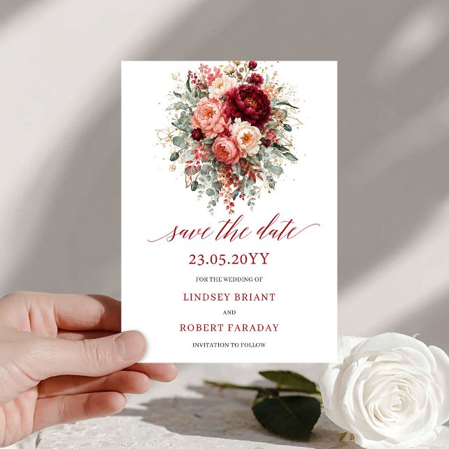 Moderne Terrakotta-Boho-Gold-Save-the-Date-Design Save The Date (Modern Terracotta Boho Gold Save The Date Design

)