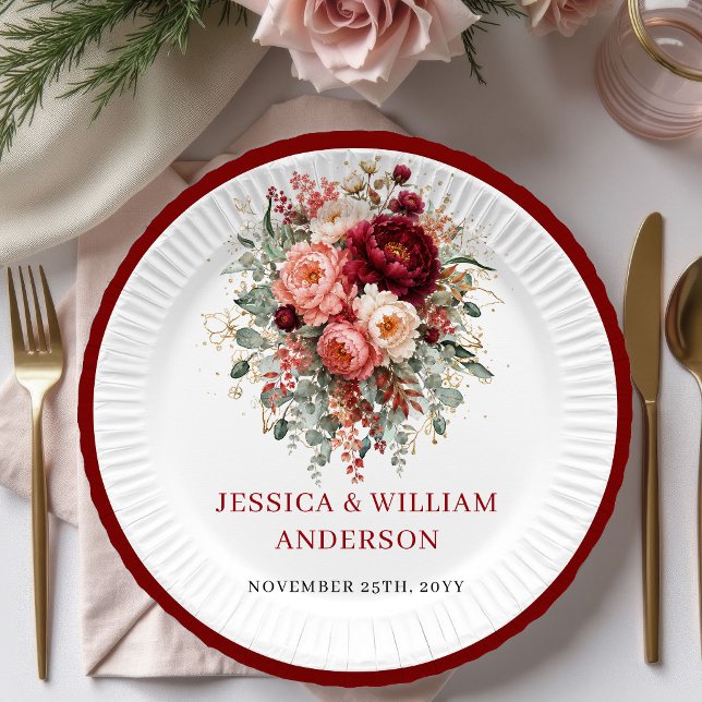 Moderne Terrakotta-Boho-Hochzeitspapierteller Desi Pappteller (Modern Terracotta Boho Wedding Paper Plates Design

)