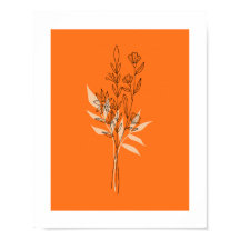 Moderne Terrakotta-Botanik-Linienkunstposter
