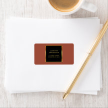Moderne Terrakotta-Gold-Schwarz-Rücksendeadresse