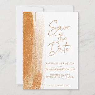 Moderne Terrakotta-Goldfolie Boho-Hochzeit Save The Date