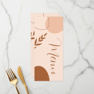 Moderne Terrakotta-Hochzeitsmenükarte im Bogenstil Menükarte