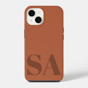 Moderne Terrakotta-Initialen minimal zeitgenössisc iPhone 14 Hülle