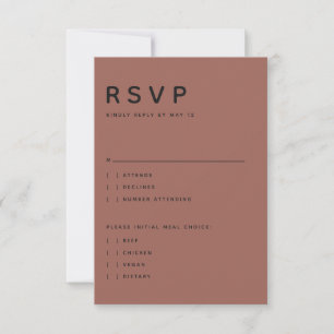 MODERNE TERRAKOTTA REDAKTION ALL CAPS RSVP KARTE
