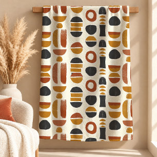 Moderne Terrakotta-Rost-Geometrie-Boho-Decke Fleecedecke