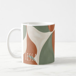 Moderne Terrakotta und Salbei Organisch Erdig Kaffeetasse