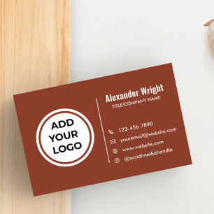 Moderne Terrakotta-Visitenkarte mit Logo Visitenkarte