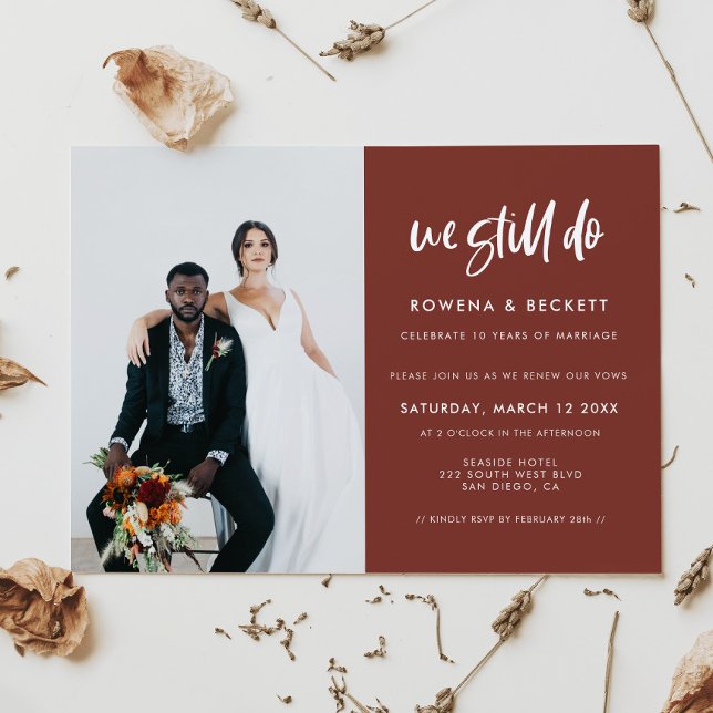 Moderne Terrakotta Wir machen noch Foto zur Erneue Einladung (Von Creator hochgeladen)