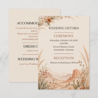 Moderne Terrakotta-Wüsten-Boho-Hochzeitsdetails-Hü Begleitkarte