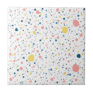 Moderne Terrazzo-Confetti-Punkte-Muster Pastell Fliese